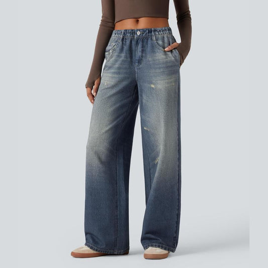 ZAVERA Denim Illusion French Terry Sweatpants