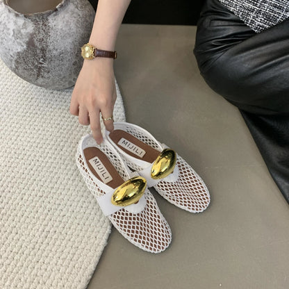 Luxe Mesh Gold Flats